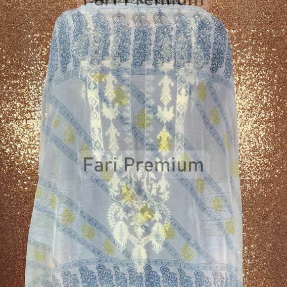 Warda Brand 3PC Embroidered Lawn, Chiffon Shalwar Kameez Pakistani/Indian XS/35 - Picture 2 of 15